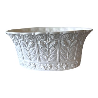 Late 20th Century Tiffany & Co. 'Made in Italy' Neoclassical Style White Ceramic Cachepot For Sale