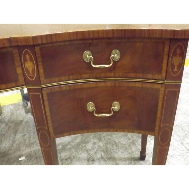 American Gorgeous Monumental Hickory Chair Company Inlaid Satinwood Federalist Buffet For Sale - Image 3 of 10