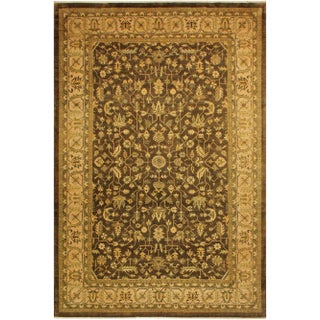 1980s Boho Chic Kafkaz Brown/Tan Wool Rug - 9'9 X 13'10 For Sale