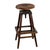 Antique 1910s 30" Tall Industrial Architect's Draftsman Stool - Adjustable Wood & Cast Iron Swivel Seat For Sale In Philadelphia - Image 6 of 18
