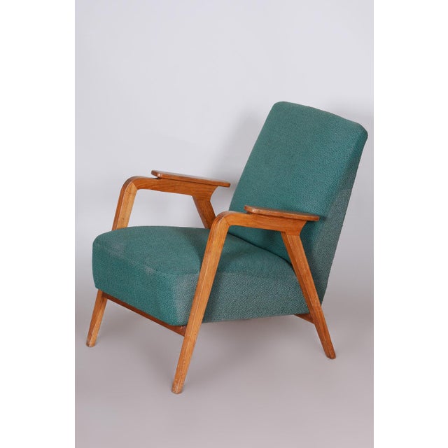 Art Deco Armchair in Beech, 1940s For Sale - Image 9 of 9