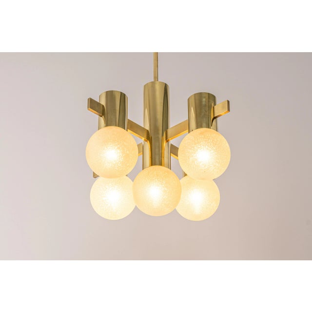 Gold Stunning Sciolari Brass Chandelier, Italy, 1960s For Sale - Image 8 of 13