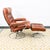 Mid-Century Modern Mid Century Modern Lounge Chair Red Leather Attributed to Ekornes Recliner Norway Chrome Base For Sale - Image 3 of 11