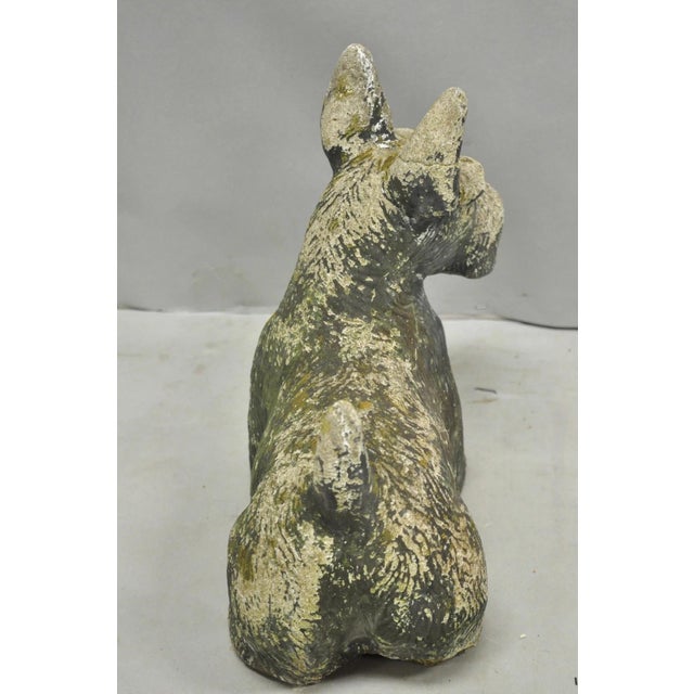 Vintage Scottish Terrier Scotty Dog 12" Small Cast Stone Concrete Garden Figure For Sale - Image 12 of 14