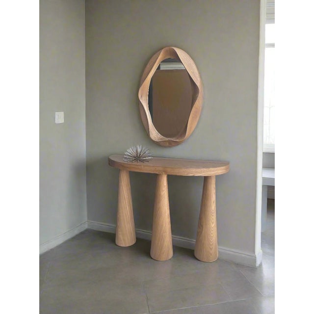 Alinda Half Moon Console Table with Free Form Mirror For Sale - Image 4 of 5