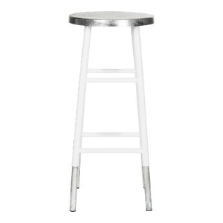 barstool, White & Silver For Sale