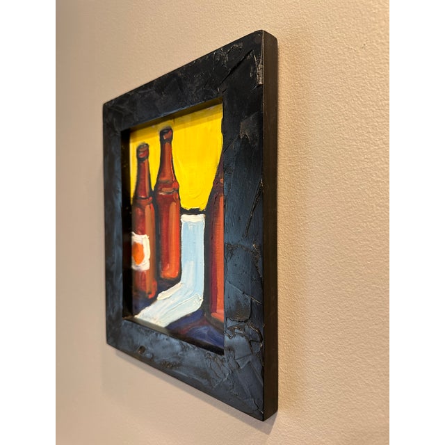 Andy Warhol Mark Leichliter Oil Painting on Board, Signed & Framed in Brutalist Frame, 2000’s For Sale - Image 4 of 14