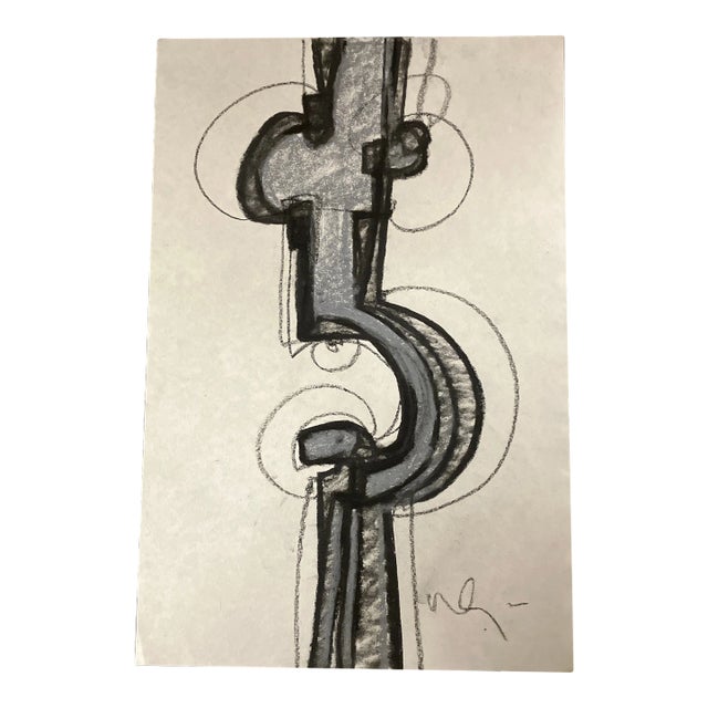 Contemporary Original Wayne Cunningham Abstract Pastel Drawing Signed For Sale