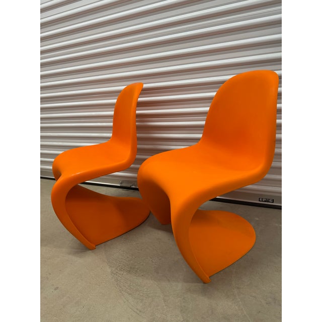 Verner Panton Vintage Post Modern 1990s Pantonstolen (Vernor Panton) Chair Pair (2) For Sale - Image 4 of 12