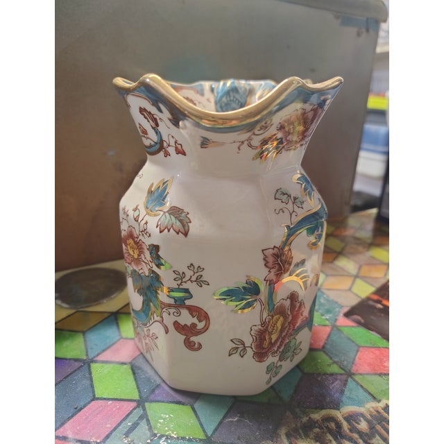 Ceramic Large 1970s Vintage English Ceramic Hand Painted Custard Jug For Sale - Image 7 of 8