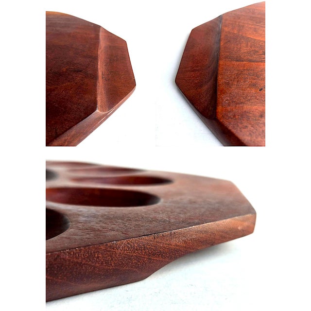 Mid 20th Century Taverneau Wood Deviled Egg Tray Platter For Sale - Image 11 of 15
