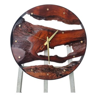 Flow of Time – One-of-a-Kind Handcrafted Driftwood Wall Clock Sculpture For Sale