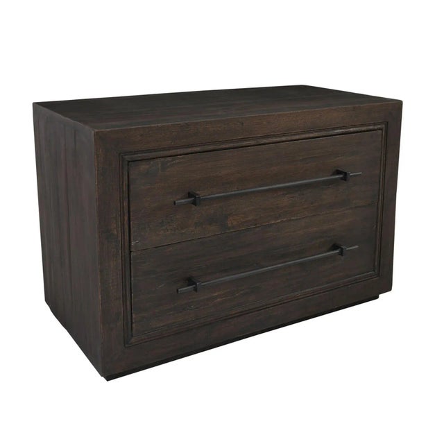 Modern Espresso Two Drawer Nightstand For Sale - Image 4 of 7