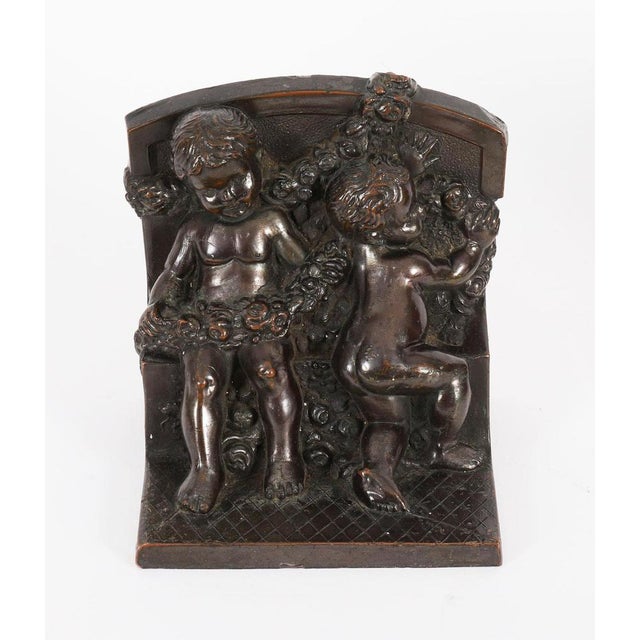 Antique Bronze Classical Cupid Bookends, 1800s, Set of 2 For Sale - Image 12 of 17