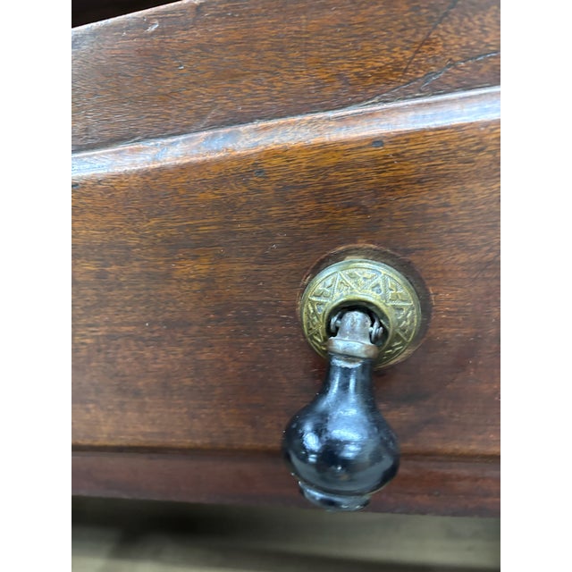 Antique Late 1800s Victorian Walnut Marble Inset Dresser For Sale - Image 11 of 12