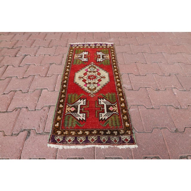 1990s Turkish Red Medallion Doormat For Sale - Image 13 of 13