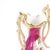 Bright Pink Antique English Porcelain Gilt & Painted Three-Piece Urn / Vase Garniture Set For Sale - Image 8 of 10