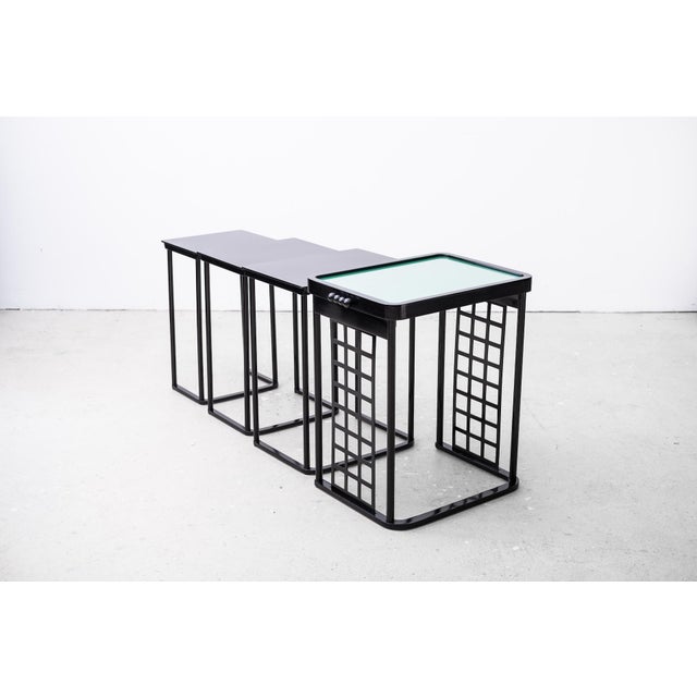 Josef Hoffmann Art Nouveau Nesting Table Set after 1905 Design by Prof. Josef Hoffmann, Vienna, c.1980, Set of 4 For Sale - Image 4 of 18