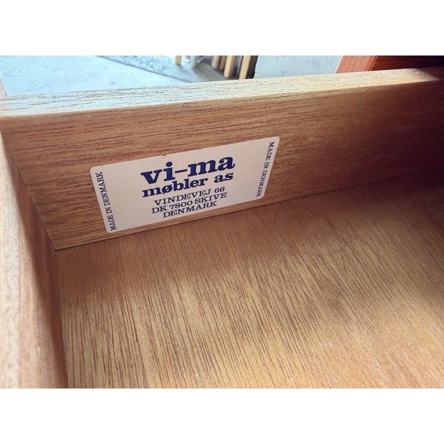 1970’s Mid-Century Modern Vi-Ma Danish Teak Desk With Hidden Sliding Filing Cabinet For Sale In Miami - Image 6 of 12