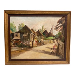 Elias Laxa Well-Listed Artist Philippines Rare Genre Painting For Sale