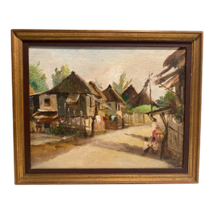 Elias Laxa Well-Listed Artist Philippines Rare Genre Painting