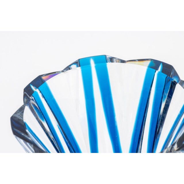 Late 20th Century St. Louis Blue Cut Crystal Vase For Sale - Image 5 of 8