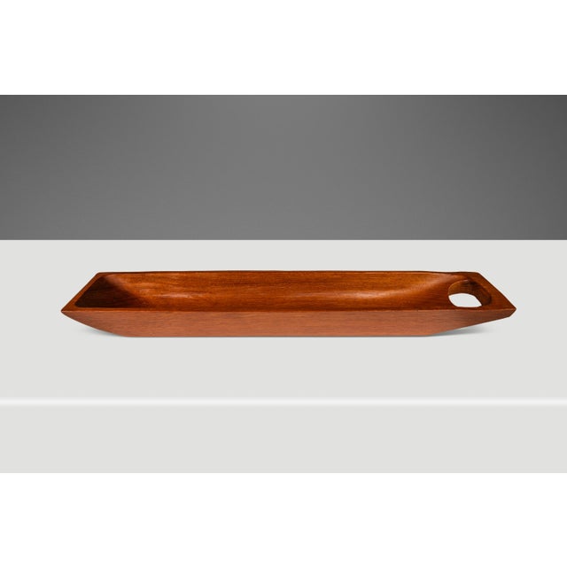 1970s Mid-Century Organic Modern Elongated Serving Tray / Catch-All Hand-Carved From Solid Teak, Circa 1970s For Sale - Image 5 of 12