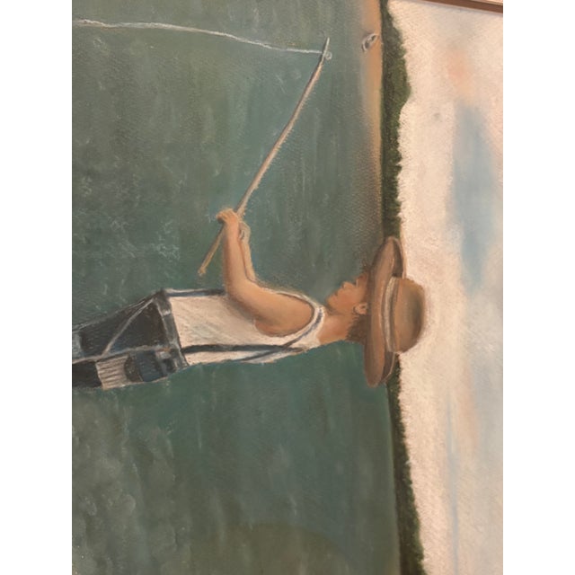 Late 20th Century Coastal Oil Pastel, Signed and Dated For Sale - Image 14 of 15