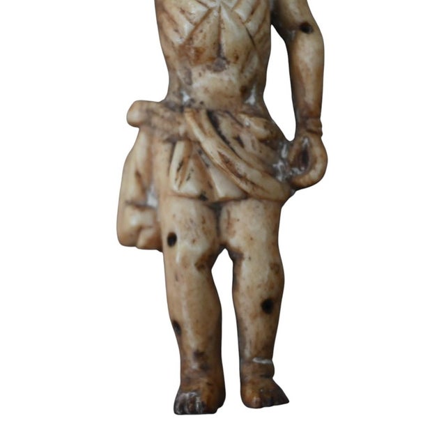 Saint Sebastian in Carved Bone Late Gothic Art, 15th Century 8.6 Cm For Sale - Image 6 of 10