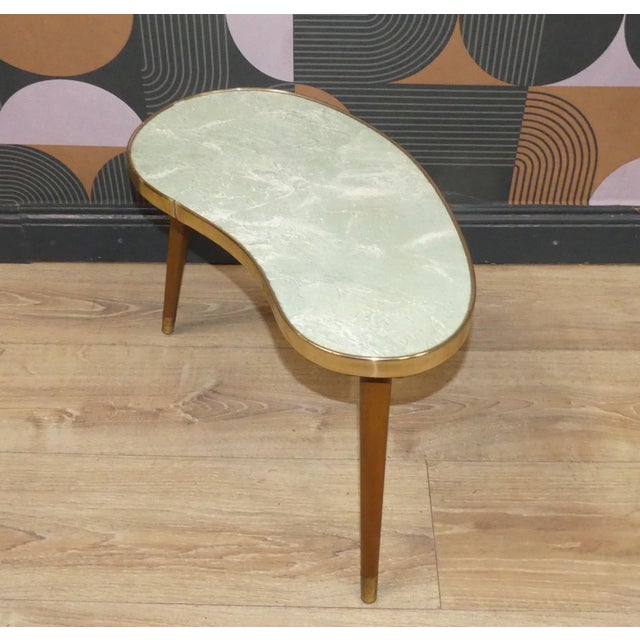 Green Kidney-Shaped Side Table in Pastel Green, 1950s For Sale - Image 8 of 10