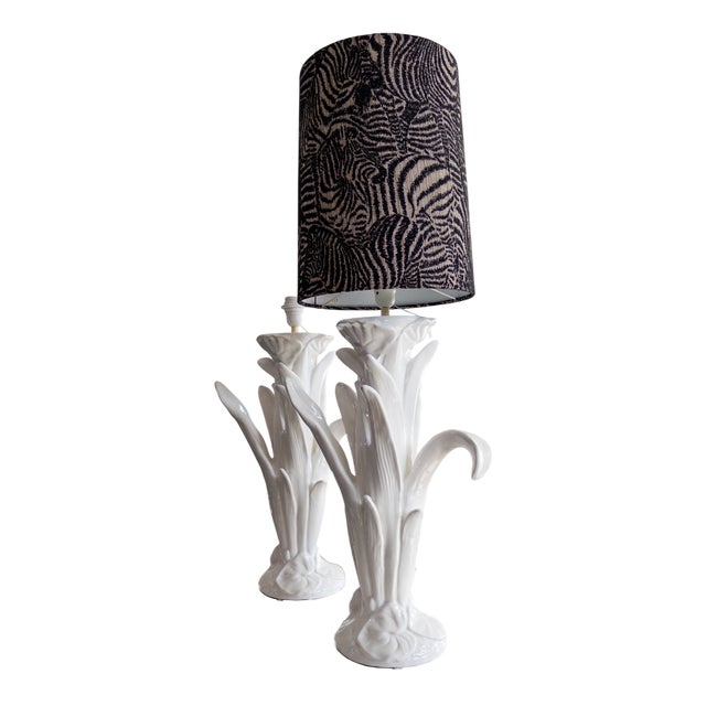 Vintage Porcelain Table Lamps, 1970s, Set of 2 For Sale