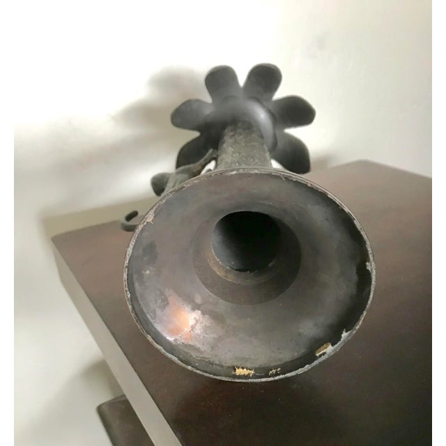 Metal Climbing Monkey Palm Tree Candleholder For Sale - Image 4 of 5