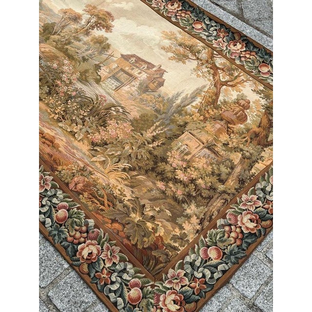 Vintage Aubusson Style Jacquard Tapestry, 1980s For Sale - Image 14 of 18