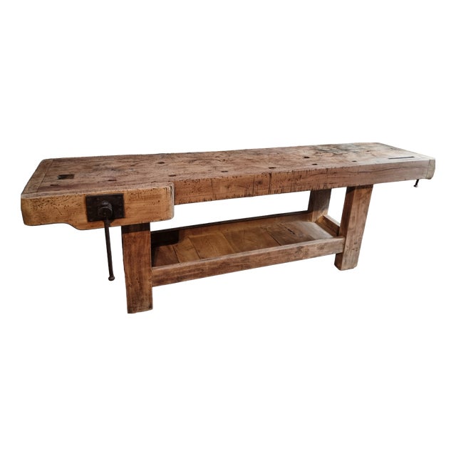 Antique Beechwood Workbench, France, 1890s For Sale
