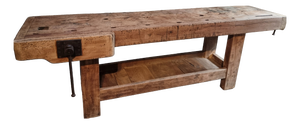 Antique Beechwood Workbench, France, 1890s