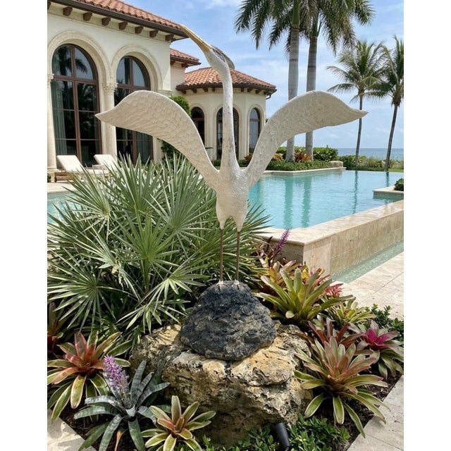 Vintage English Cast Stone Heron Garden Statue For Sale - Image 12 of 12