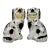 Staffordshire Flower Basket Spaniel Dogs, Pair, Black and White England 19th Century For Sale