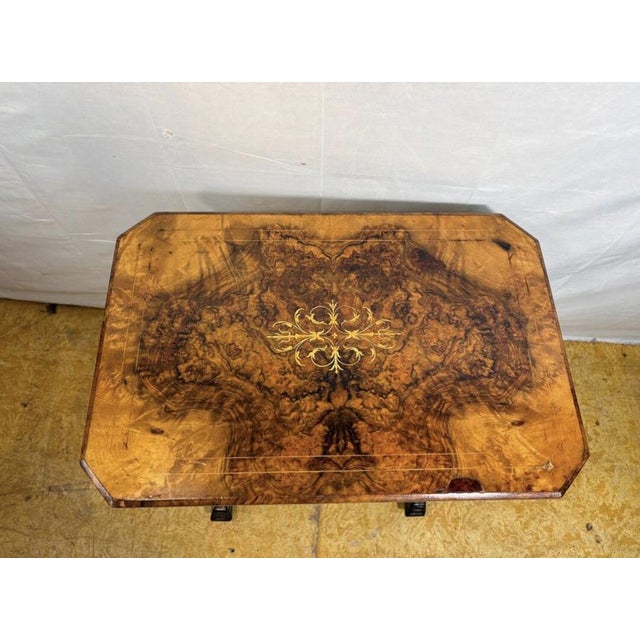 Victorian Burr Walnut Sewing Worktable, 19th Century For Sale - Image 4 of 16