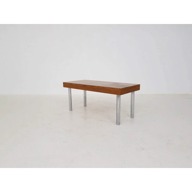 Vintage Rosewood and Chrome Coffee Table For Sale - Image 6 of 6