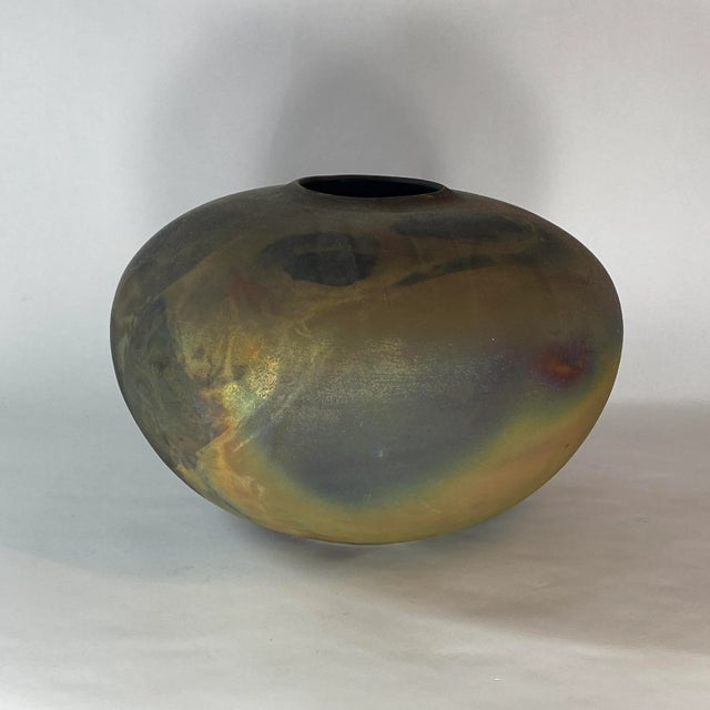 1990s Tony Evans Large Raku Ceramic Vase With Certificate of Authenticity For Sale - Image 9 of 9