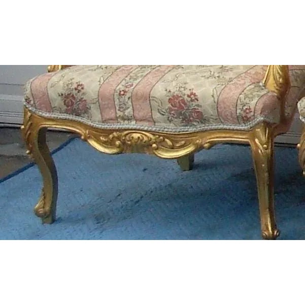 1970s Vintage French / French Provincial Arm Chairs- a Pair For Sale - Image 10 of 14