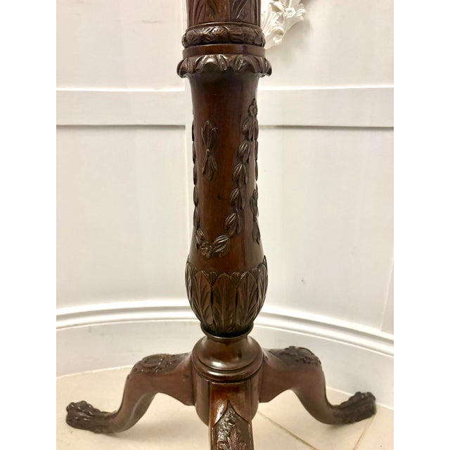 Wood Antique Victorian Carved Mahogany Plant Stand, 1880s For Sale - Image 7 of 11