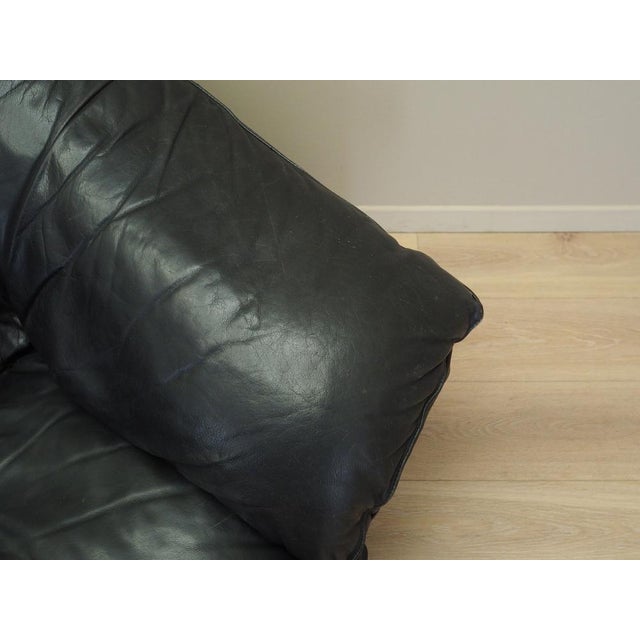 Black Italian Black Leather Sofa, 1960s For Sale - Image 8 of 18