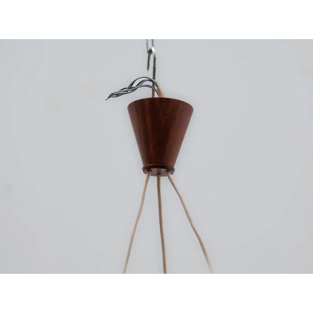 Teak and Jute Cord Pendant Cascade Lamp from Temde, 1960s For Sale - Image 4 of 12