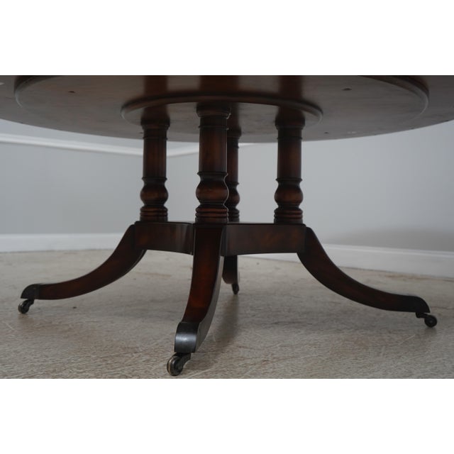 Theodore Alexander Large Round Mahogany Dining Room Table For Sale In Philadelphia - Image 6 of 18
