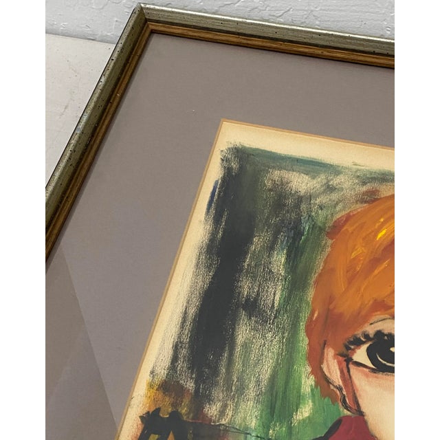 Etienne Ret Mixed Media Portrait of a Newsboy C.1974 For Sale - Image 4 of 10