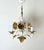 Hollywood Regency Cream and Gilt 3-Arm Chandelier with Floral Details, 1970 For Sale - Image 12 of 15