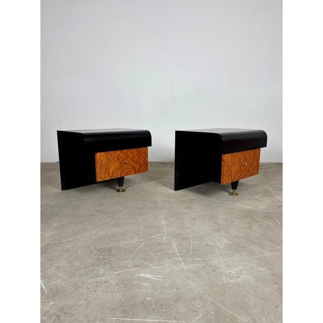 Pair of Nightstands by Pierre Cardin, 1970s Elegant pair of original Pierre Cardin nightstands from the 1970s, featuring a...