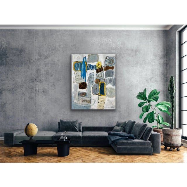 Gray Contemporary Abstract Original Oil Painting on Canvas For Sale - Image 8 of 12