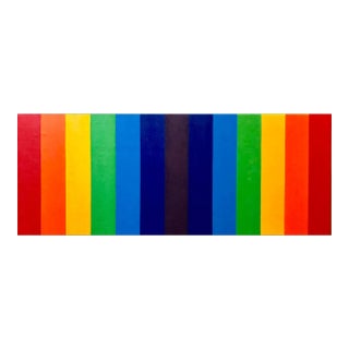 Jeet Aulakh, NAMO EK YOGE, Abstract Geometric Rainbow Composition Painting, 2008 For Sale